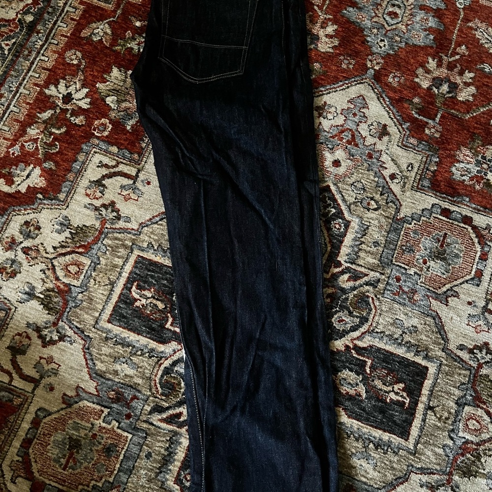 Tellason Stock Indigo Jeans 34x28 with Contrast Stitching - Picture 2 of 6